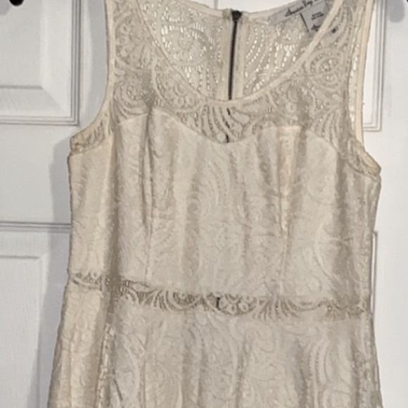 American Rag Cie Off White Ivory Lace Fit & Flare Sleeveless Dress - Picture 6 of 10